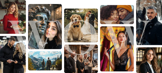 Collage of various people and scenes with a focus on faces.